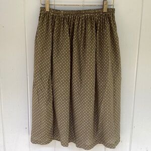 Anthropologie 100% silk midi dotted SKIRT